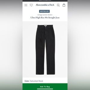 A&F 90s straight ultra high rise, size 27/4, long. Curve love.